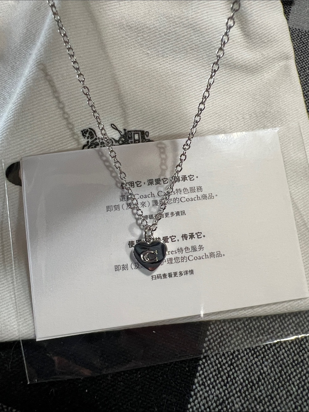 Necklace with Coach tag